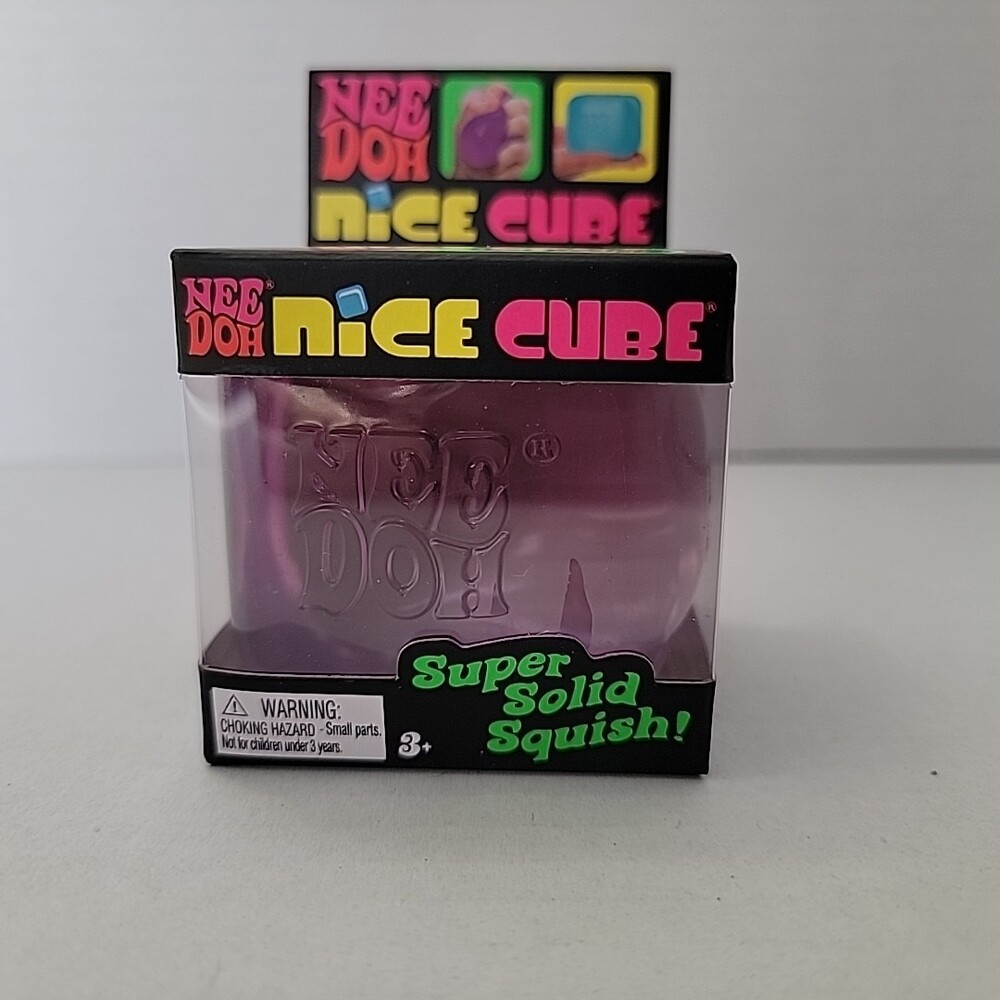 Nee Doh Nice Cube - Super Solid Squish! (Purple) - Brand New/Factory Sealed!